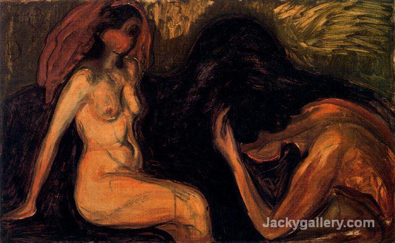 Man and Woman by Edvard Munch paintings reproduction